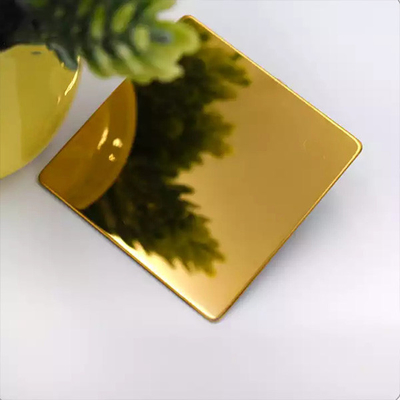 Harga yang bagus AISI 201 Stainless Steel Sheet Plate Cermin Emas Dekoratif 1500mm on line